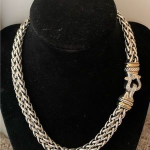 David Yurman double wheat buckle necklace